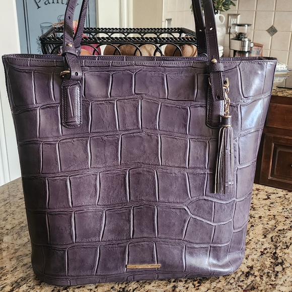 BRAHMIN Ezra Nocturnal Lysander slate gray Wallet & Handbag Set - Picture 2 of 7